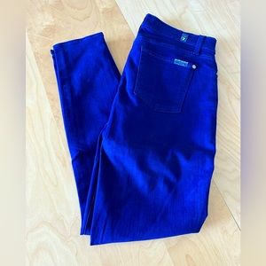 7 For All Mankind Bright Blue Skinny Jeans